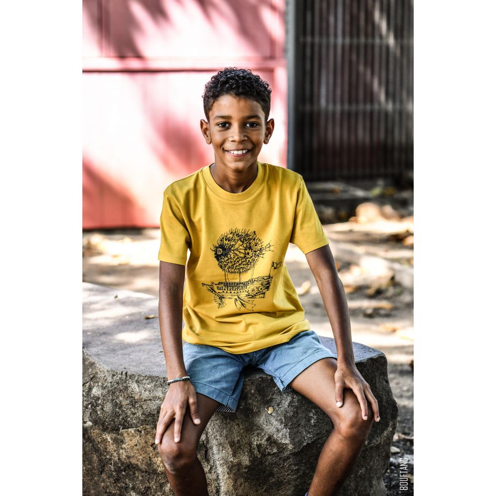 TEE-SHIRT / MINI CREATOR 2.0 / OCHRE / BLACK / MONTGOLFIERE