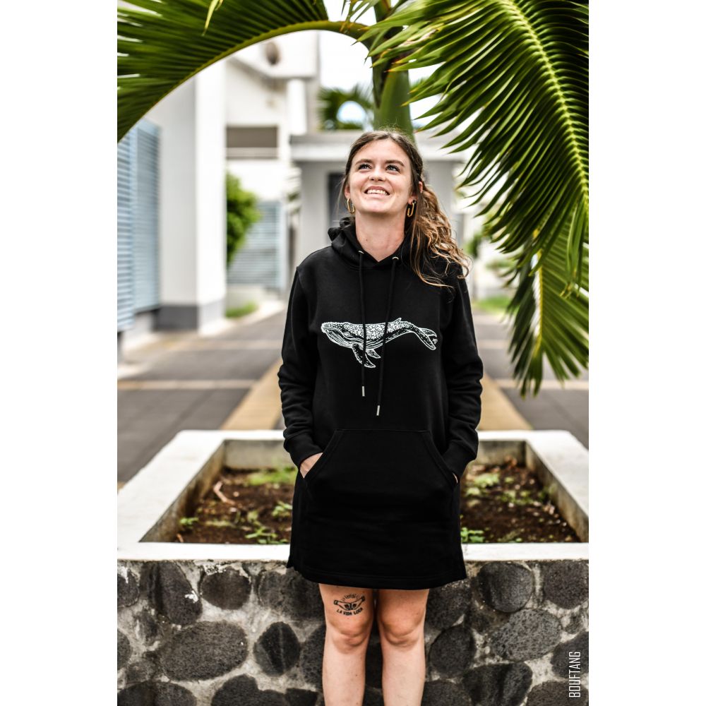 ROBE SWEAT / STREETER / BLACK / WHITE / BALEINE