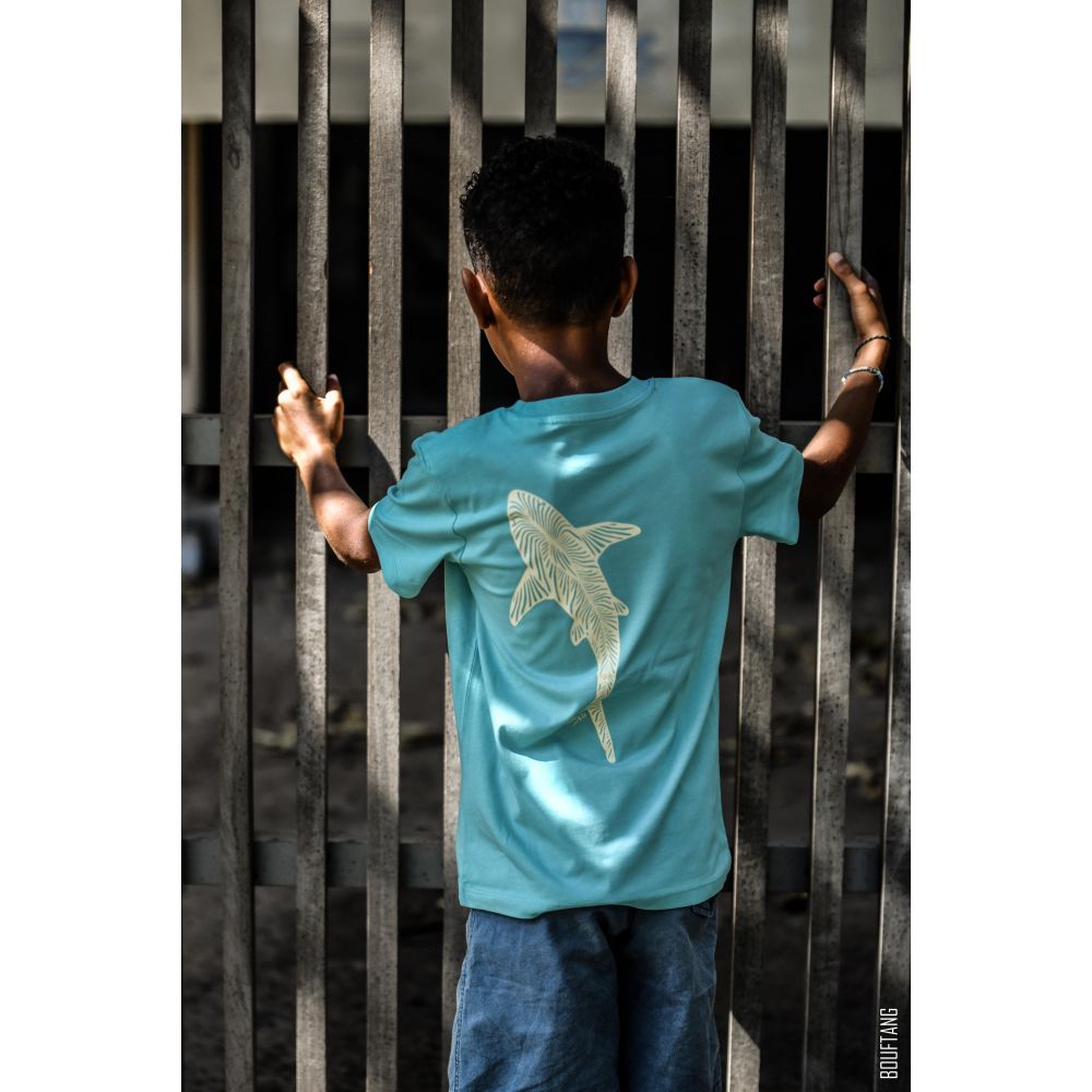 TEE-SHIRT / MINI CREATOR / POOL BLUE / VINTAGE WHITE / REQUIN ZEBRE / SHARK
