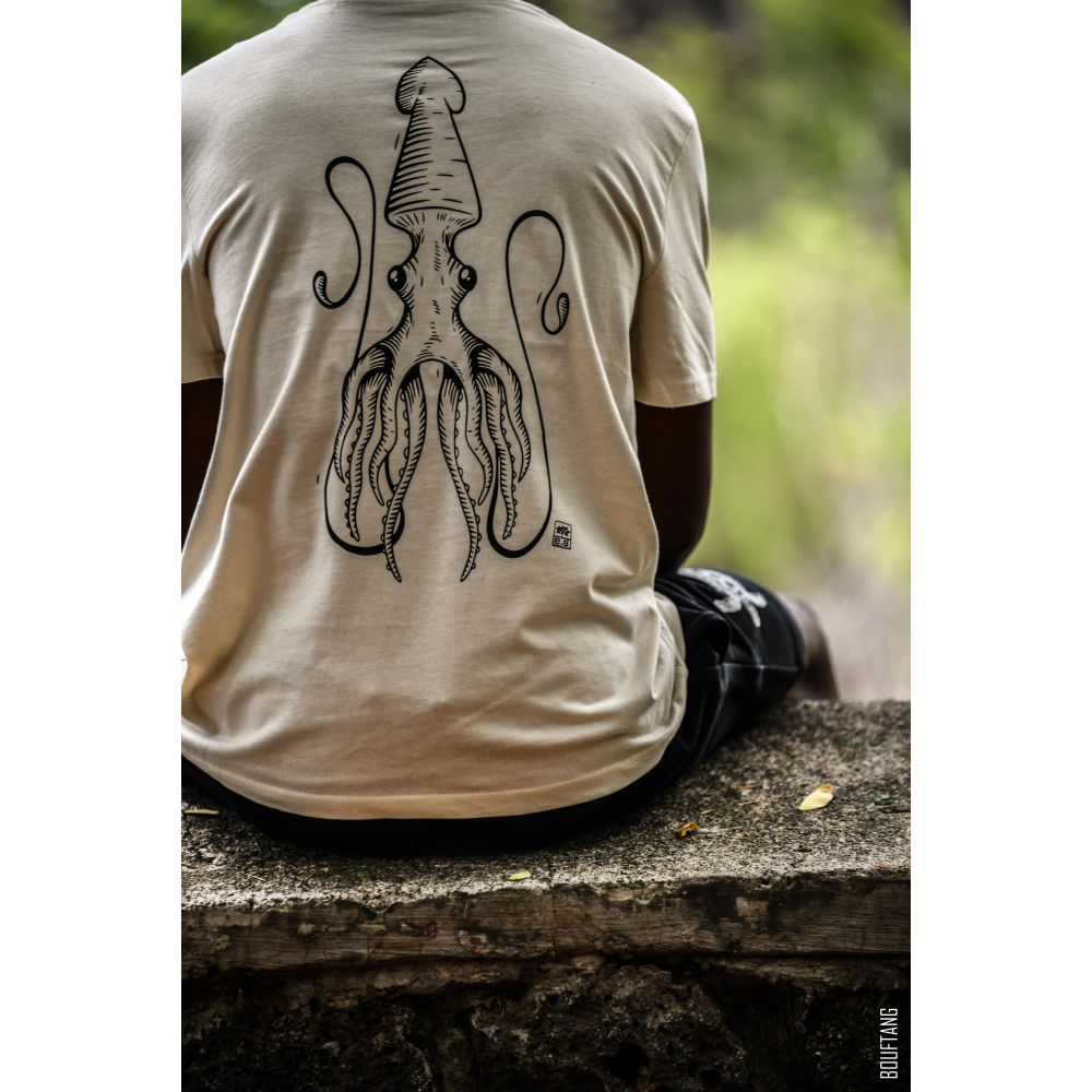 TEE-SHIRT / CREATOR 2.0 / NATURAL RAW / BLACK / CALAMAR / COLLAB INITIAL BB