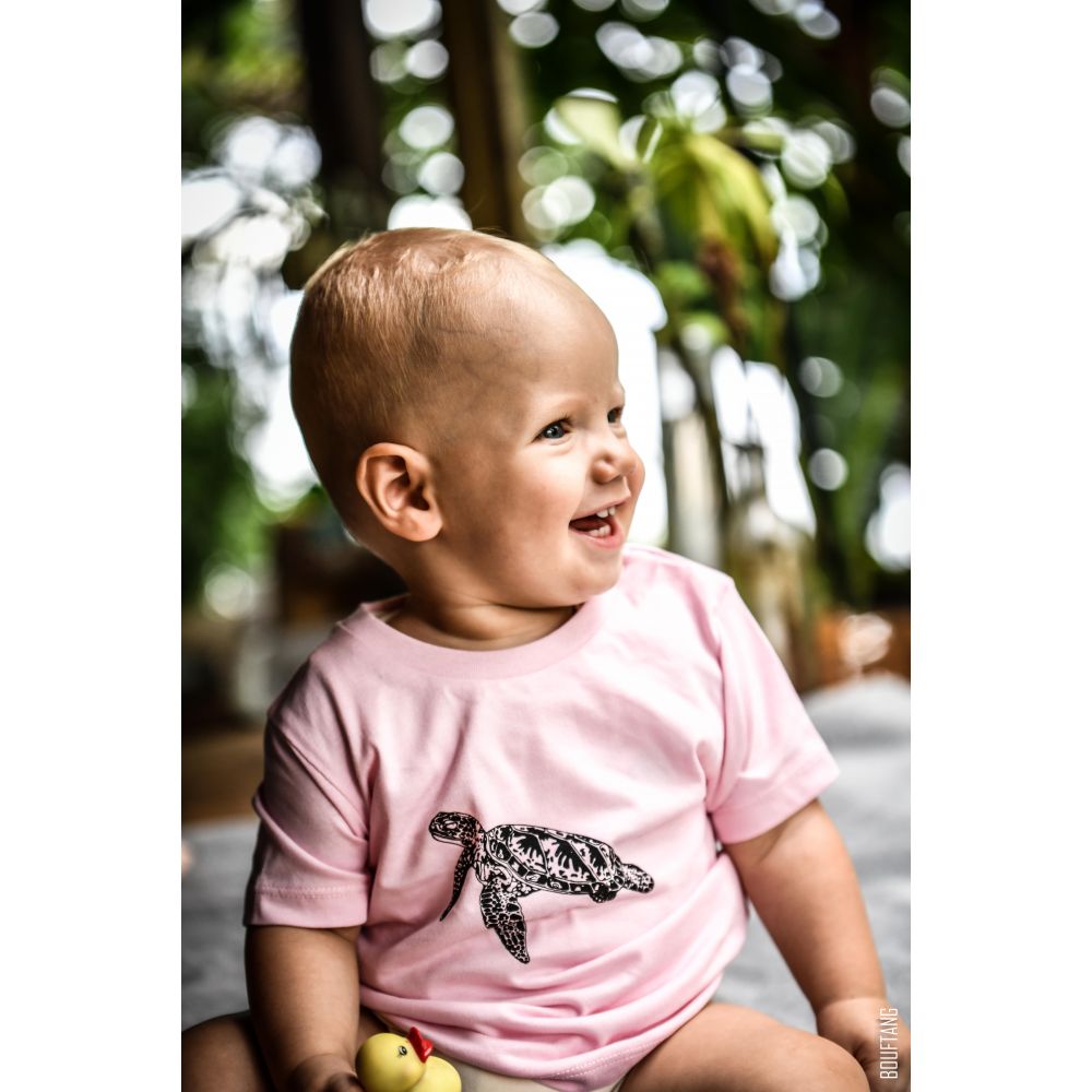 TEE-SHIRT / BABY CREATOR / COTTON PINK / BLACK / TORTUE SIMPLE
